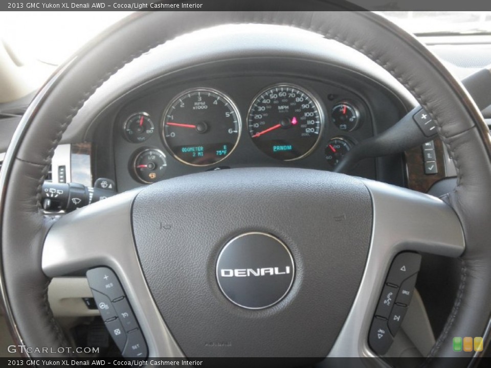 Cocoa/Light Cashmere Interior Steering Wheel for the 2013 GMC Yukon XL Denali AWD #72385326