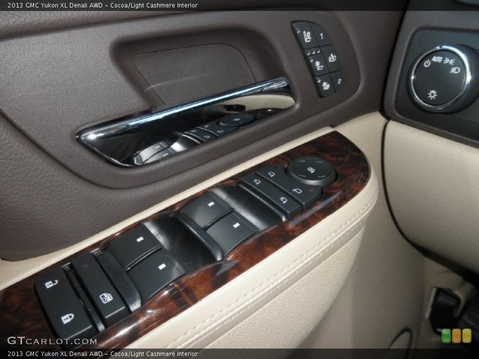 Cocoa/Light Cashmere Interior Controls for the 2013 GMC Yukon XL Denali AWD #72385353