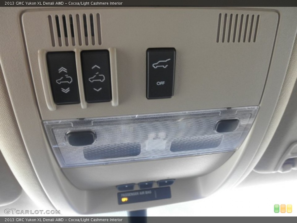 Cocoa/Light Cashmere Interior Controls for the 2013 GMC Yukon XL Denali AWD #72385425
