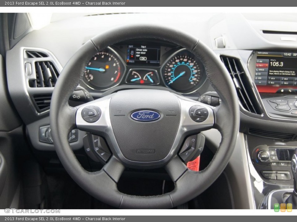 Charcoal Black Interior Steering Wheel for the 2013 Ford Escape SEL 2.0L EcoBoost 4WD #72392910