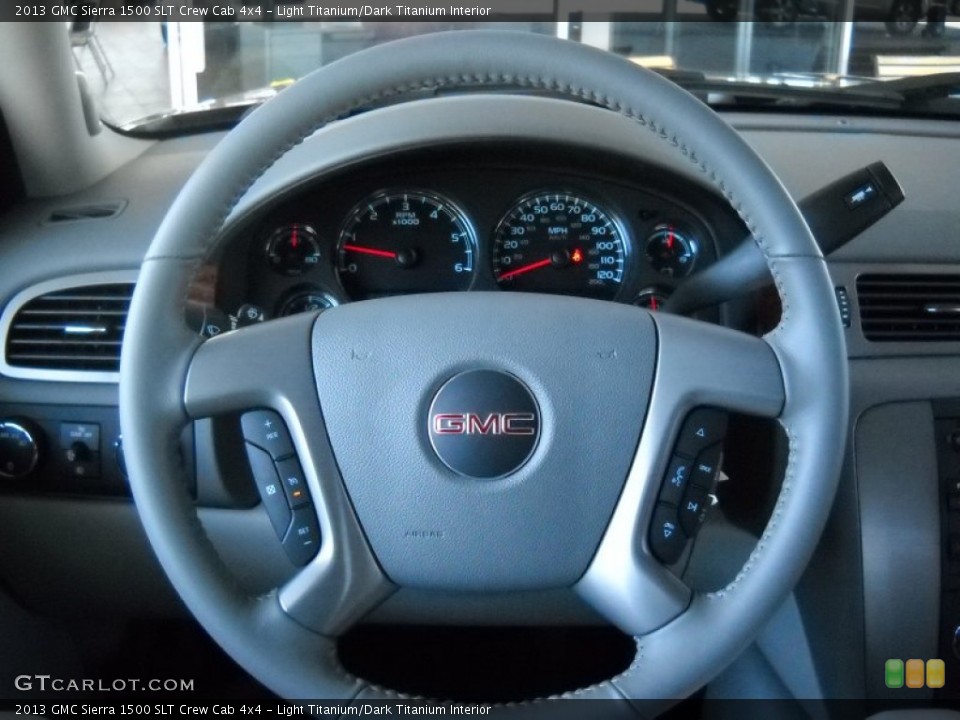 Light Titanium/Dark Titanium Interior Steering Wheel for the 2013 GMC Sierra 1500 SLT Crew Cab 4x4 #72393652