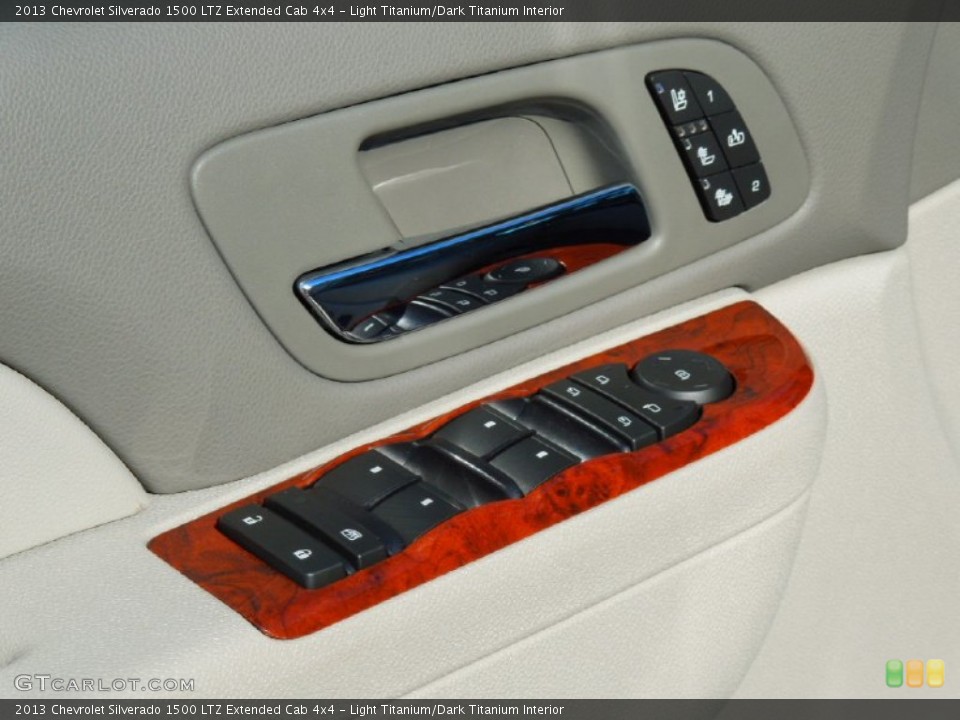 Light Titanium/Dark Titanium Interior Controls for the 2013 Chevrolet Silverado 1500 LTZ Extended Cab 4x4 #72395169