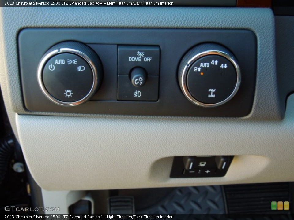 Light Titanium/Dark Titanium Interior Controls for the 2013 Chevrolet Silverado 1500 LTZ Extended Cab 4x4 #72395178