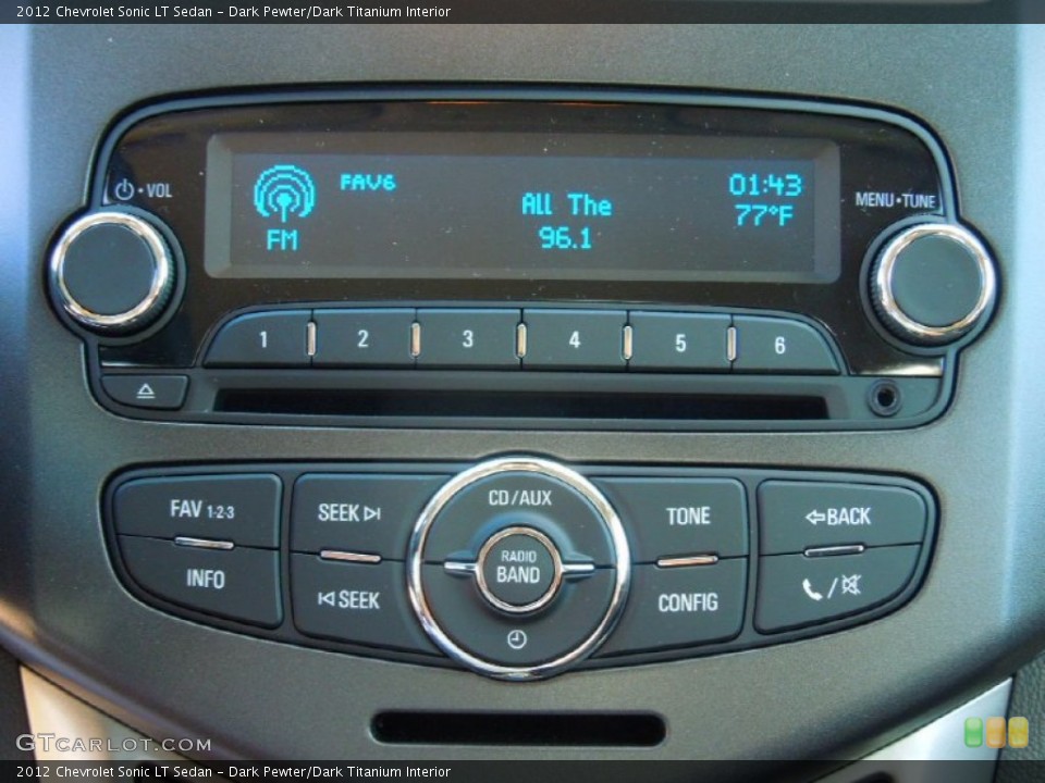 Dark Pewter/Dark Titanium Interior Audio System for the 2012 Chevrolet Sonic LT Sedan #72402941