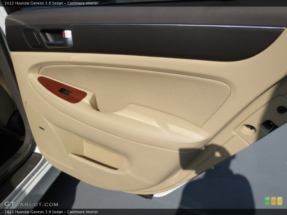 Cashmere Interior Door Panel for the 2013 Hyundai Genesis 3.8 Sedan #72408158