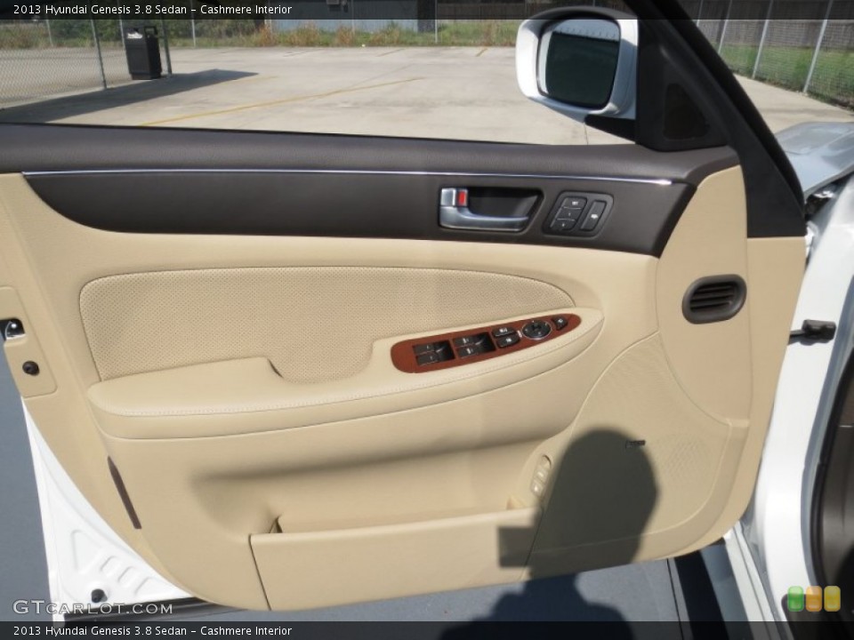 Cashmere Interior Door Panel for the 2013 Hyundai Genesis 3.8 Sedan #72408219