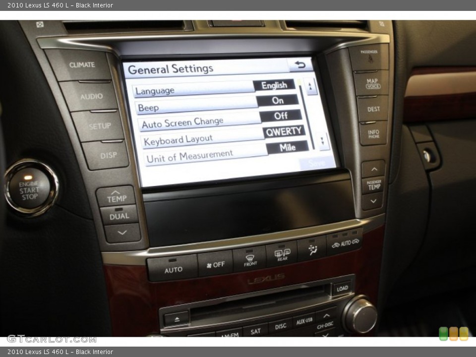 Black Interior Controls for the 2010 Lexus LS 460 L #72416696