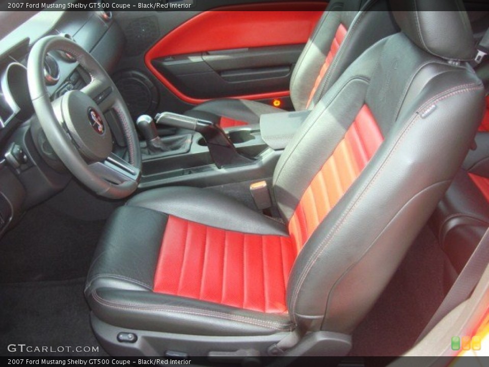 Black/Red Interior Front Seat for the 2007 Ford Mustang Shelby GT500 Coupe #72426290