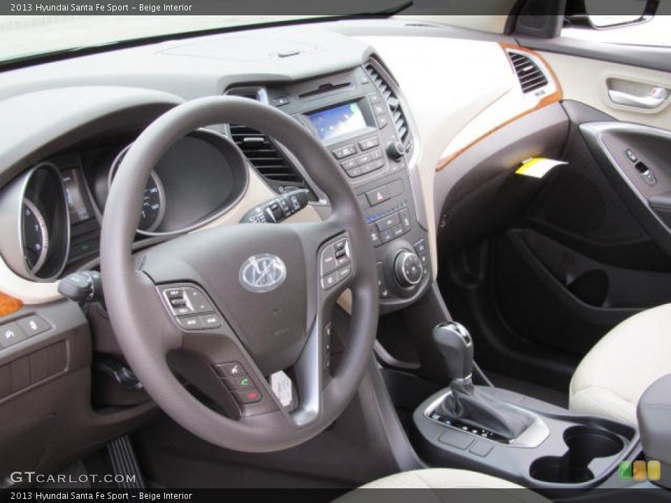 Beige Interior Dashboard for the 2013 Hyundai Santa Fe Sport #72430607