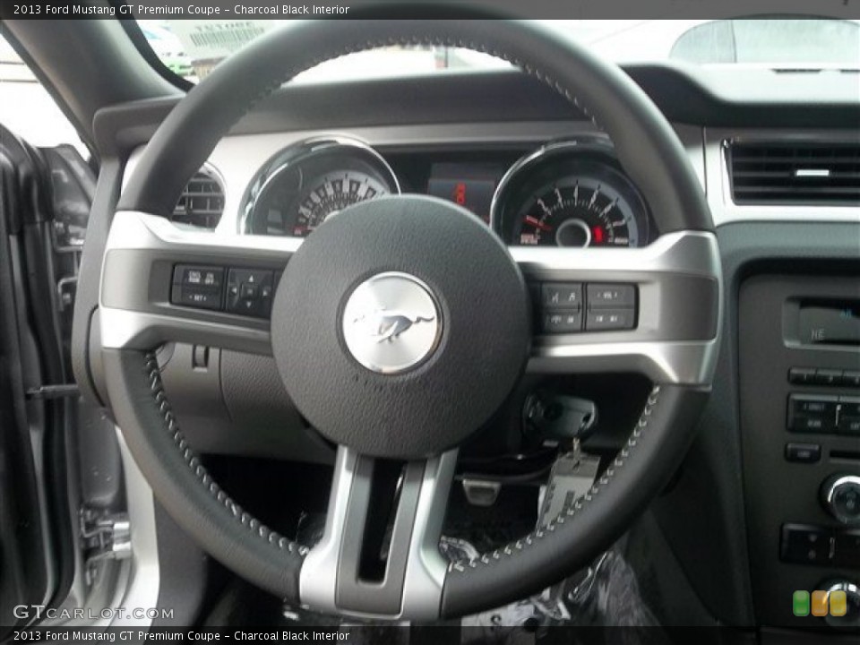 Charcoal Black Interior Steering Wheel for the 2013 Ford Mustang GT Premium Coupe #72431609