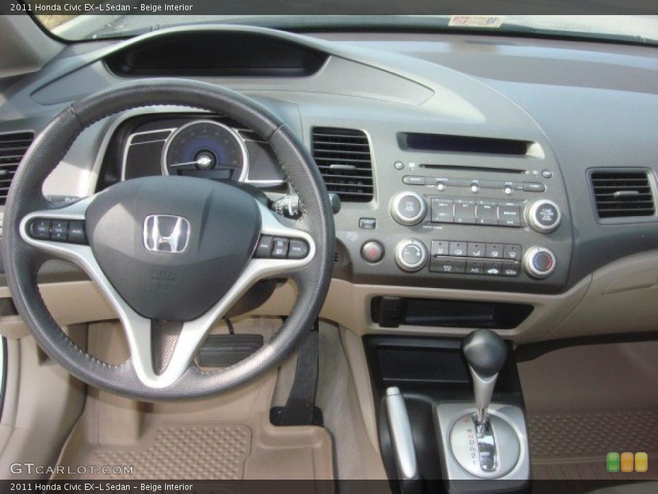 Beige Interior Dashboard for the 2011 Honda Civic EX-L Sedan #72435677