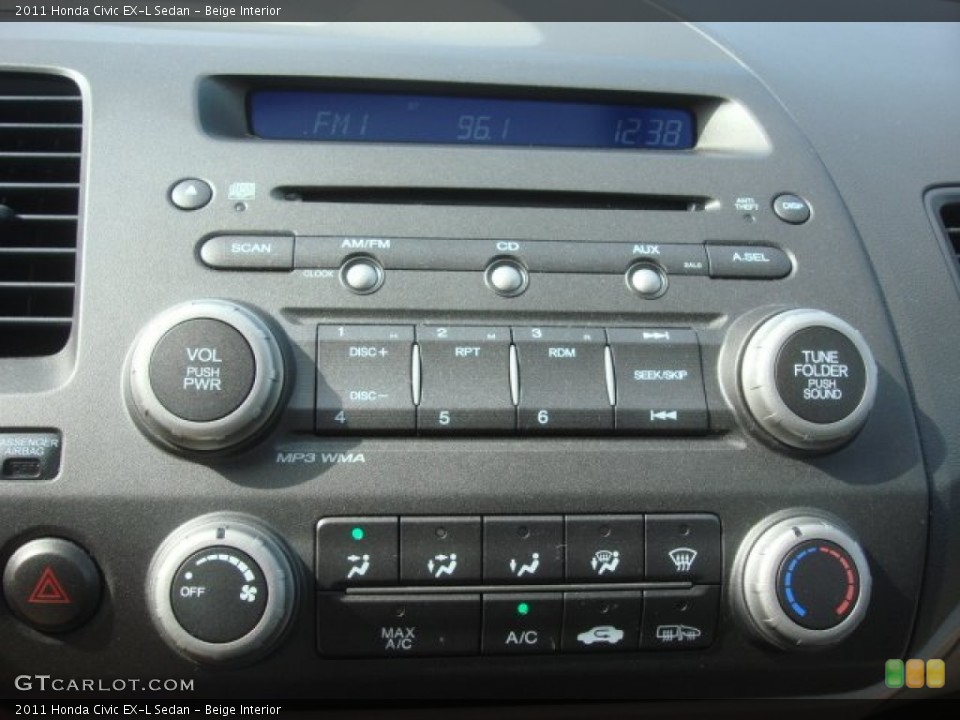 Beige Interior Controls for the 2011 Honda Civic EX-L Sedan #72435809