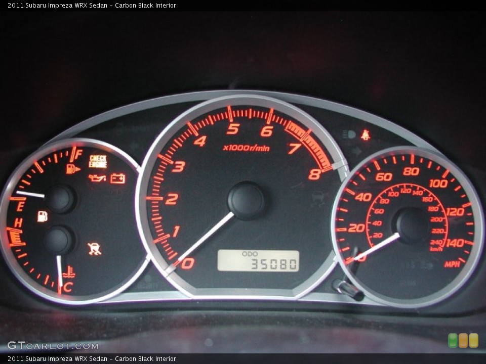 Carbon Black Interior Gauges for the 2011 Subaru Impreza WRX Sedan #72440901