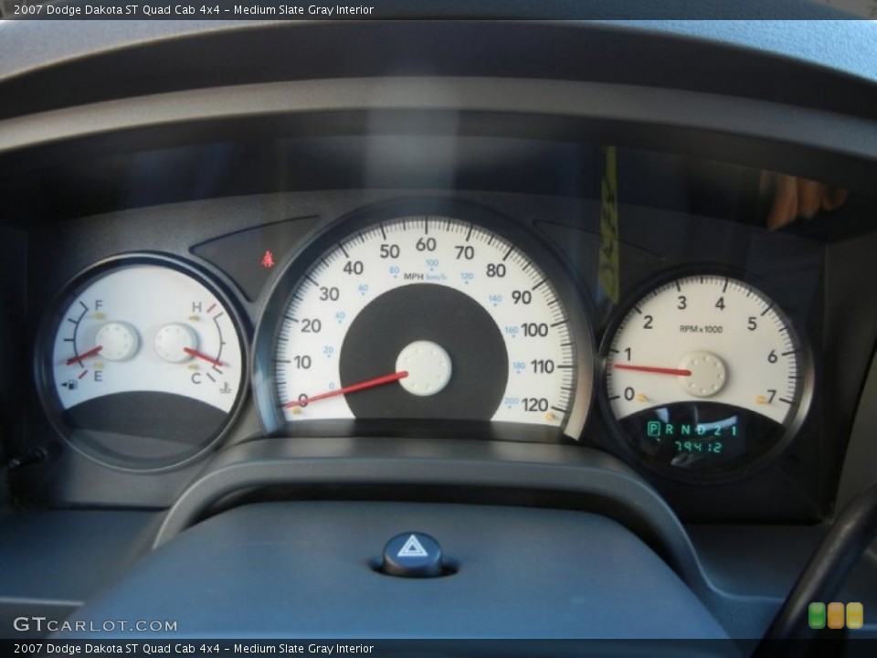 Medium Slate Gray Interior Gauges for the 2007 Dodge Dakota ST Quad Cab 4x4 #72442035