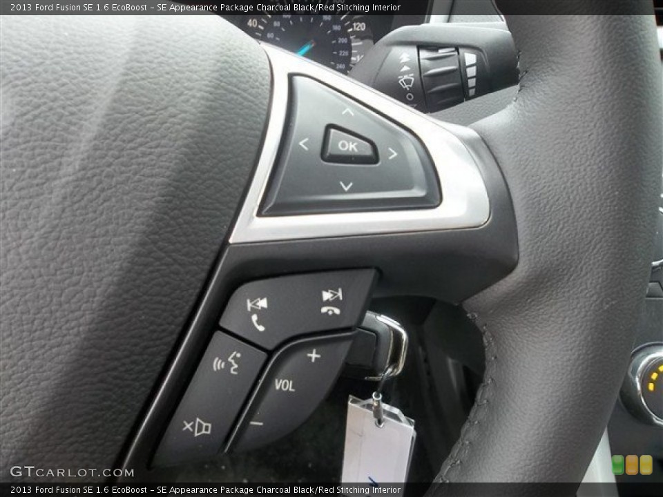 SE Appearance Package Charcoal Black/Red Stitching Interior Controls for the 2013 Ford Fusion SE 1.6 EcoBoost #72442257