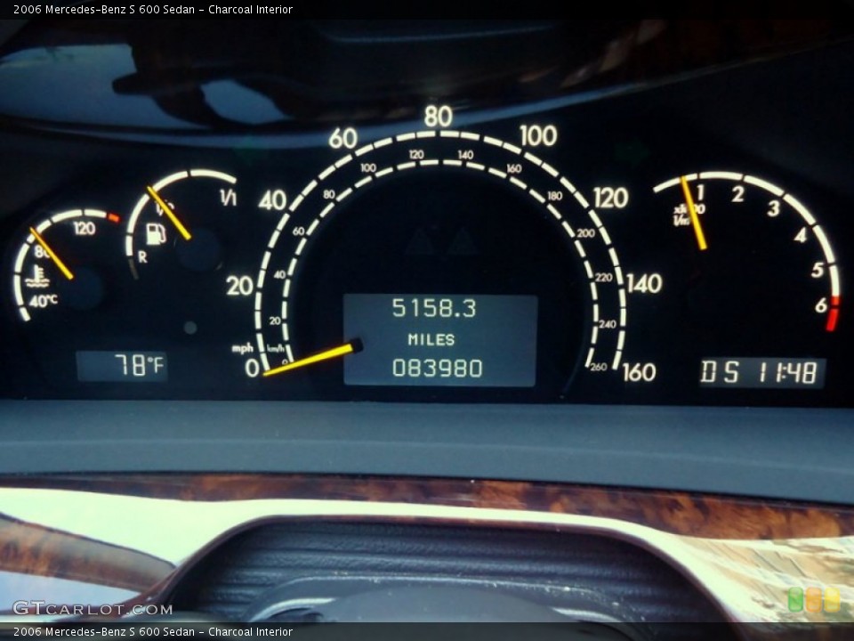 Charcoal Interior Gauges for the 2006 Mercedes-Benz S 600 Sedan #72447891