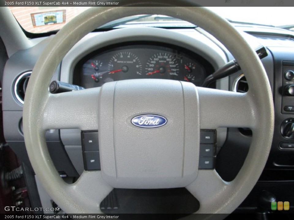 Medium Flint Grey Interior Steering Wheel for the 2005 Ford F150 XLT SuperCab 4x4 #72448474