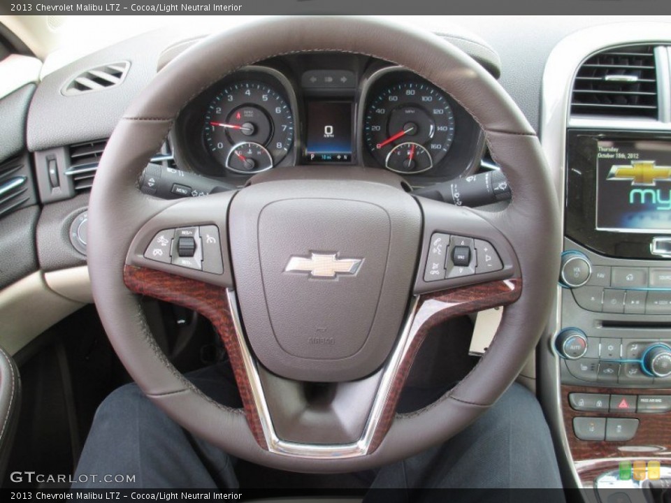 Cocoa/Light Neutral Interior Steering Wheel for the 2013 Chevrolet Malibu LTZ #72448611