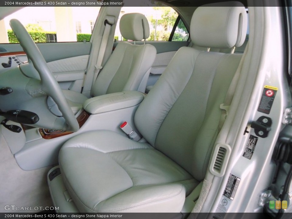 designo Stone Nappa Interior Front Seat for the 2004 Mercedes-Benz S 430 Sedan #72450424