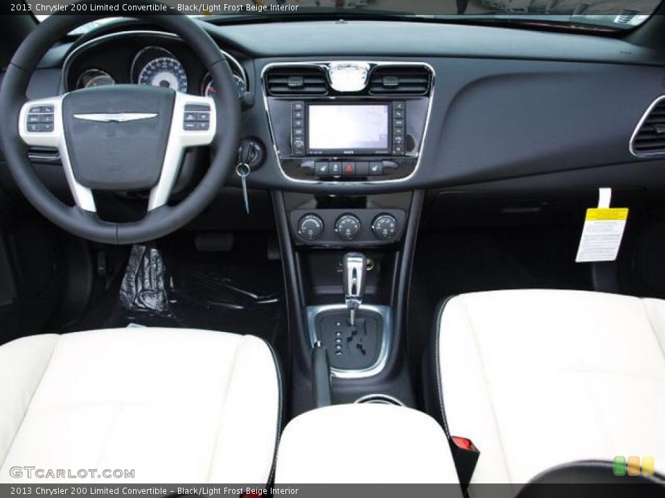 Black/Light Frost Beige Interior Dashboard for the 2013 Chrysler 200 Limited Convertible #72452480