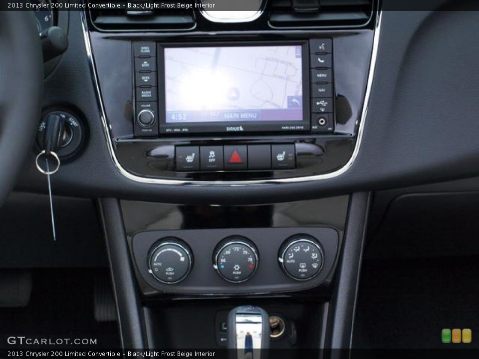 Black/Light Frost Beige Interior Controls for the 2013 Chrysler 200 Limited Convertible #72452498