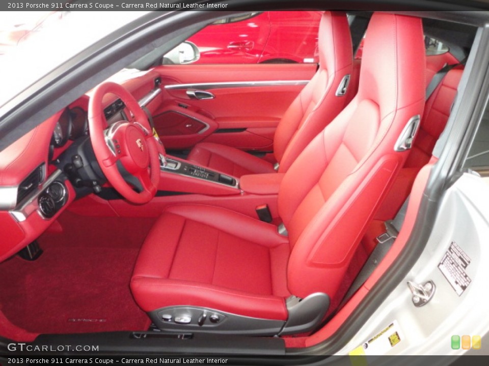 Carrera Red Natural Leather Interior Photo for the 2013 Porsche 911 Carrera S Coupe #72455895