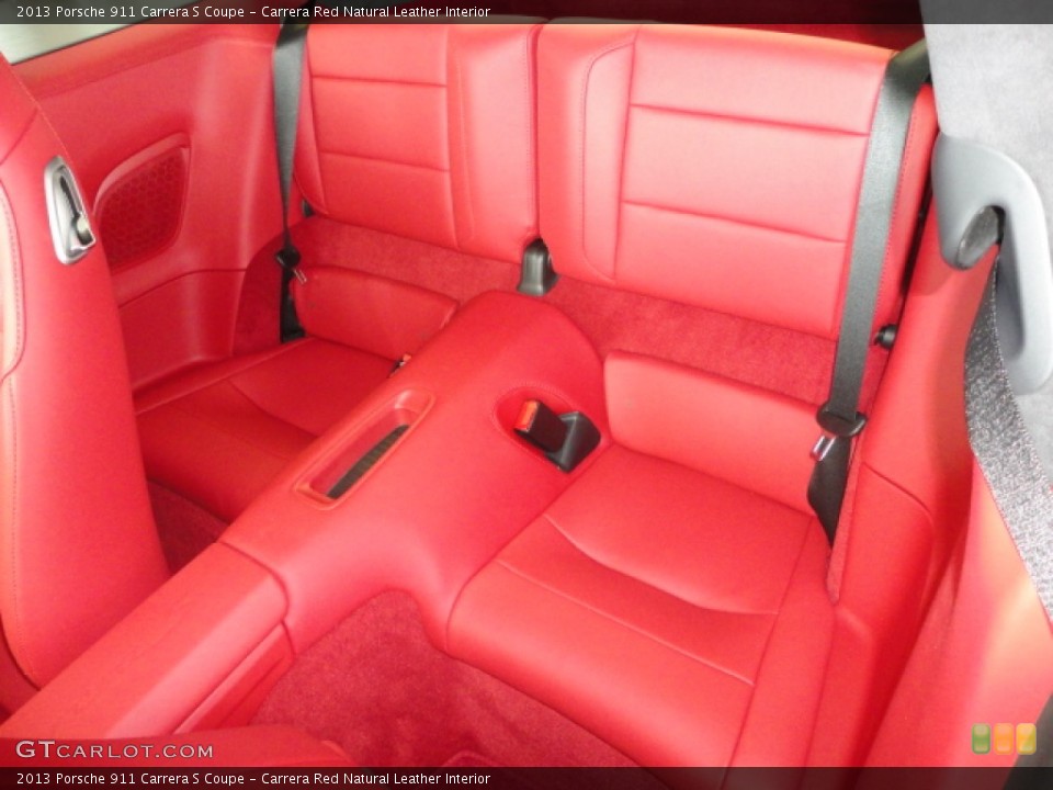 Carrera Red Natural Leather Interior Rear Seat for the 2013 Porsche 911 Carrera S Coupe #72455919