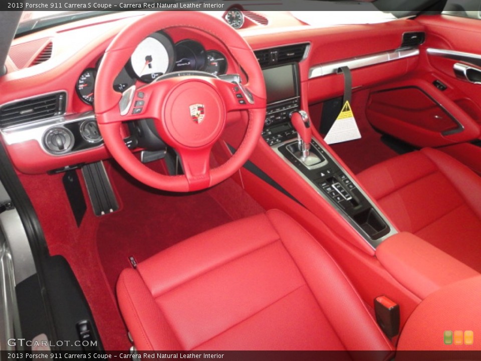 Carrera Red Natural Leather Interior Prime Interior for the 2013 Porsche 911 Carrera S Coupe #72455935