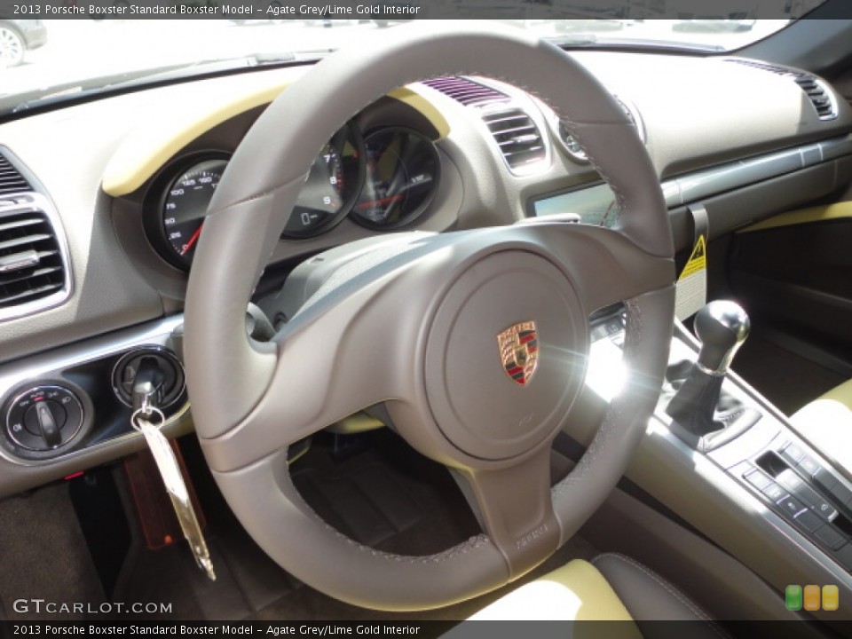 Agate Grey/Lime Gold Interior Steering Wheel for the 2013 Porsche Boxster  #72456428