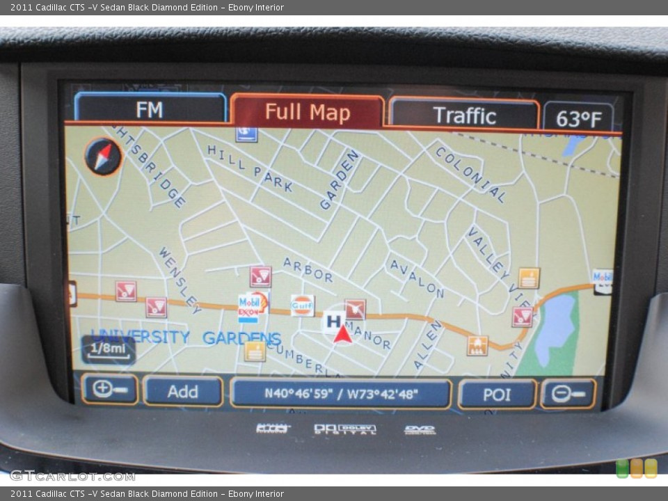 Ebony Interior Navigation for the 2011 Cadillac CTS -V Sedan Black Diamond Edition #72461297