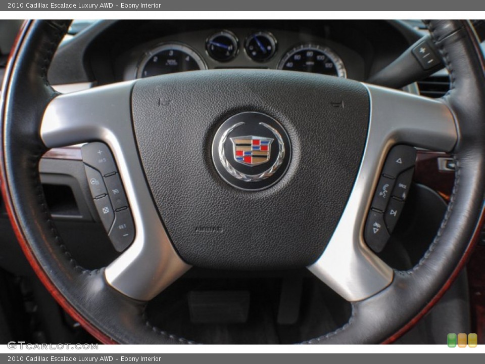 Ebony Interior Steering Wheel for the 2010 Cadillac Escalade Luxury AWD #72461715
