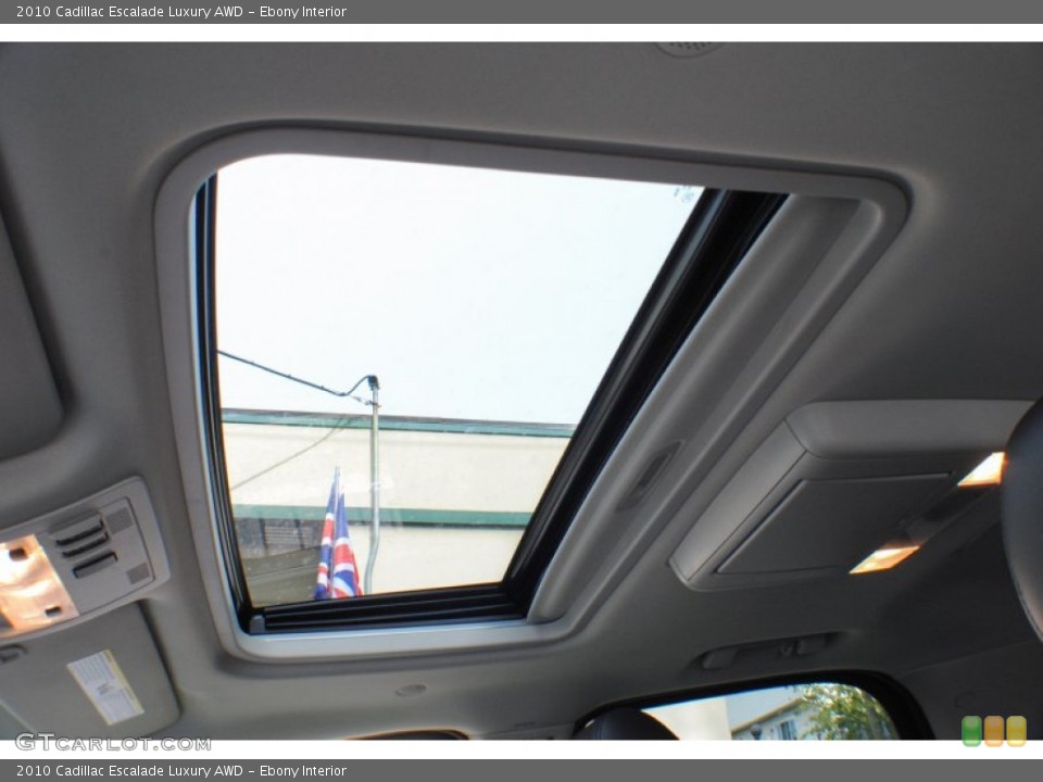 Ebony Interior Sunroof for the 2010 Cadillac Escalade Luxury AWD #72461749