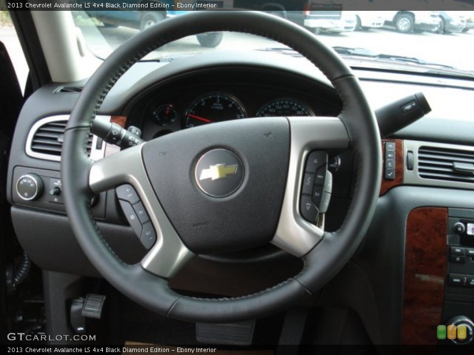 Ebony Interior Steering Wheel for the 2013 Chevrolet Avalanche LS 4x4 Black Diamond Edition #72468560