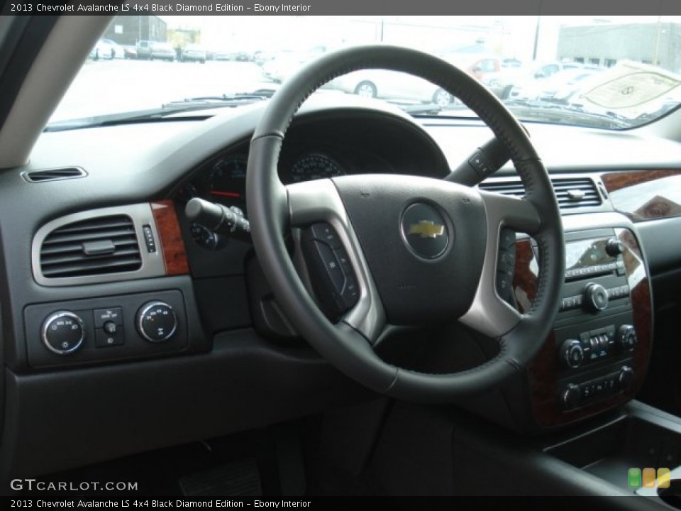 Ebony Interior Steering Wheel for the 2013 Chevrolet Avalanche LS 4x4 Black Diamond Edition #72468596