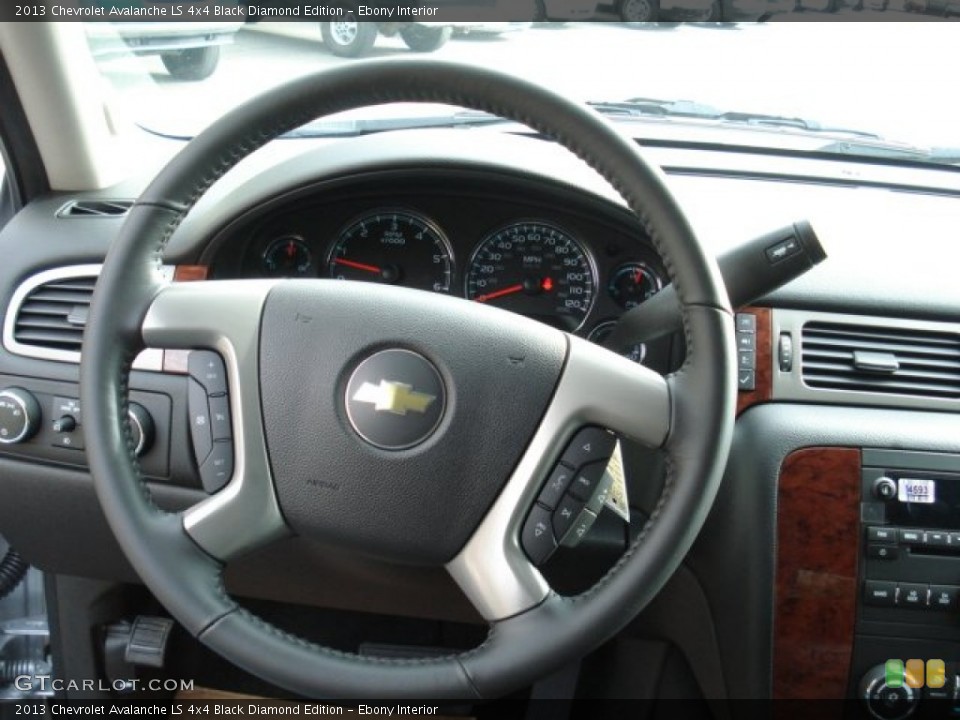 Ebony Interior Steering Wheel for the 2013 Chevrolet Avalanche LS 4x4 Black Diamond Edition #72468620