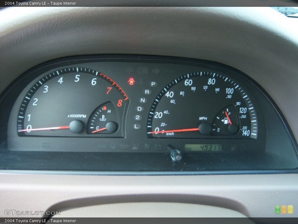 Taupe Interior Gauges for the 2004 Toyota Camry LE #72471161