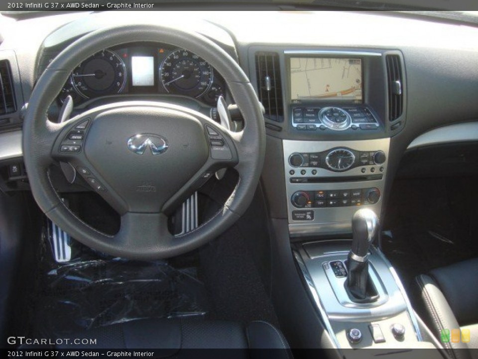 Graphite Interior Dashboard for the 2012 Infiniti G 37 x AWD Sedan #72471346
