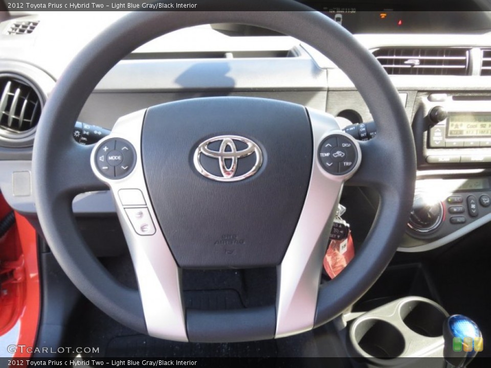 Light Blue Gray/Black Interior Steering Wheel for the 2012 Toyota Prius c Hybrid Two #72473443