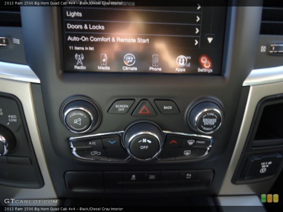 Black/Diesel Gray Interior Controls for the 2013 Ram 1500 Big Horn Quad Cab 4x4 #72475570
