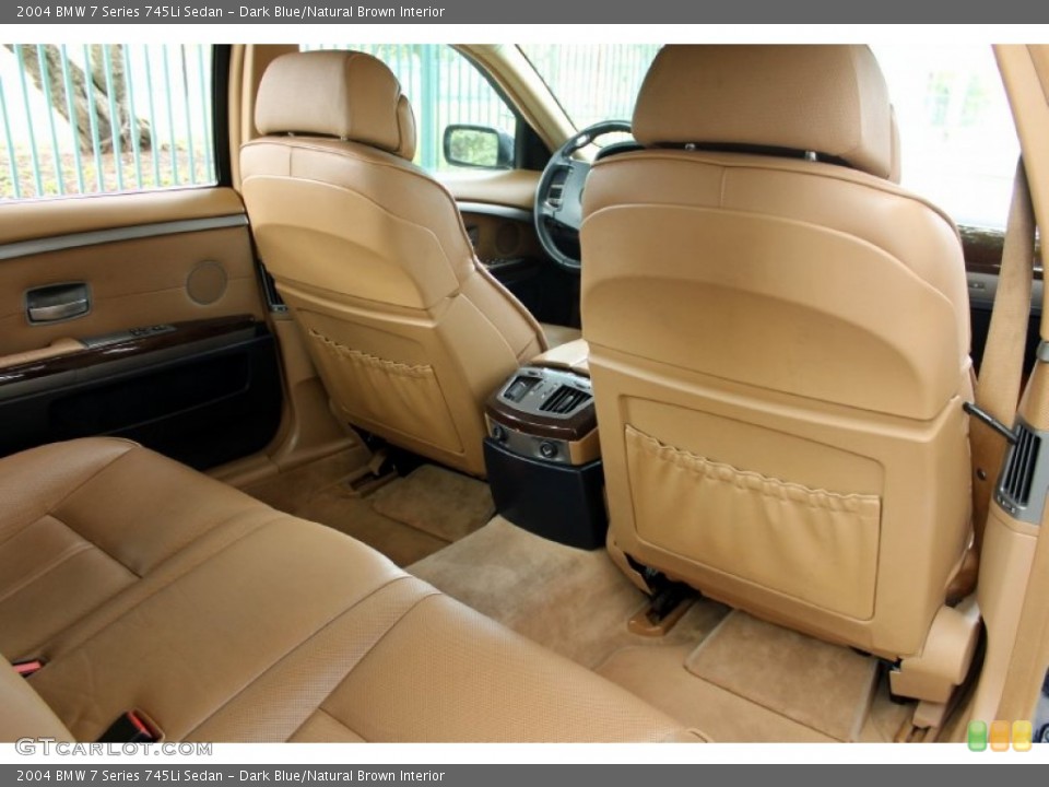 Dark Blue/Natural Brown Interior Rear Seat for the 2004 BMW 7 Series 745Li Sedan #72476618