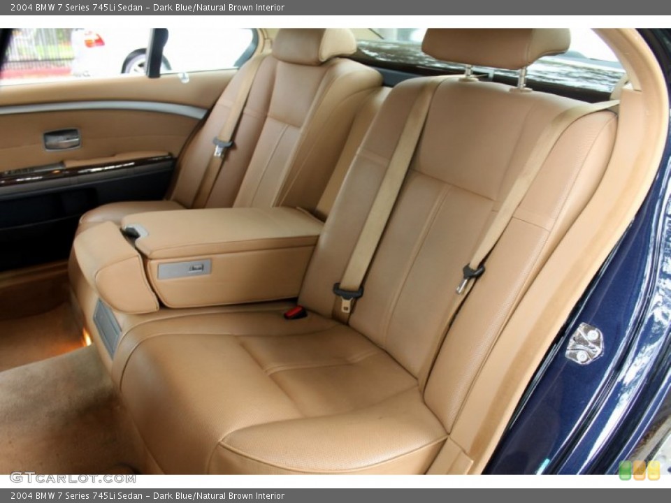 Dark Blue/Natural Brown Interior Rear Seat for the 2004 BMW 7 Series 745Li Sedan #72476646