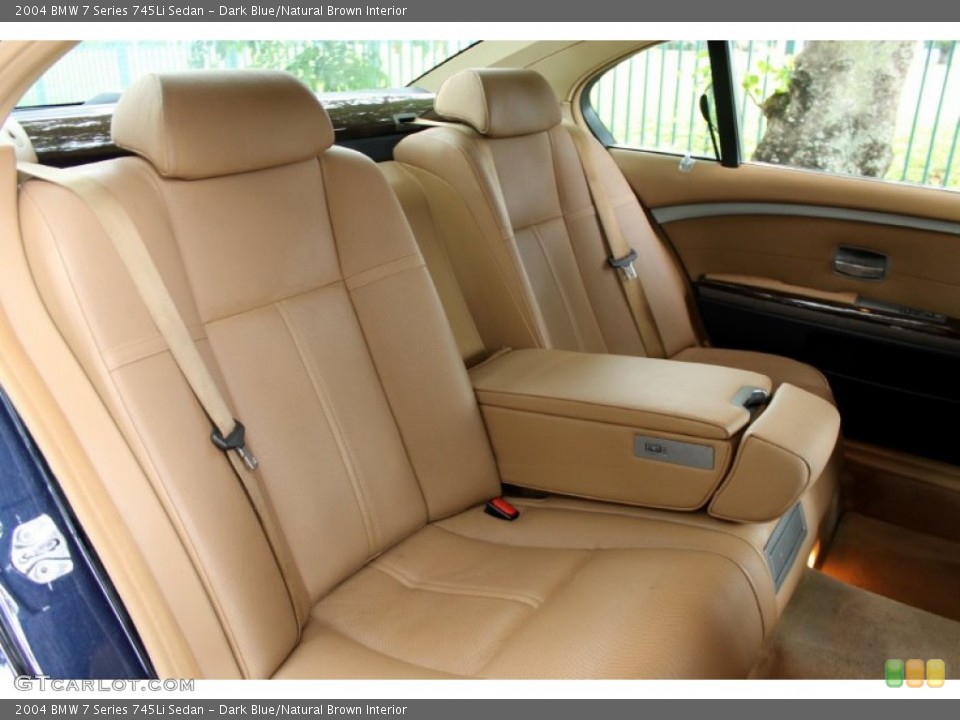 Dark Blue/Natural Brown Interior Rear Seat for the 2004 BMW 7 Series 745Li Sedan #72476670