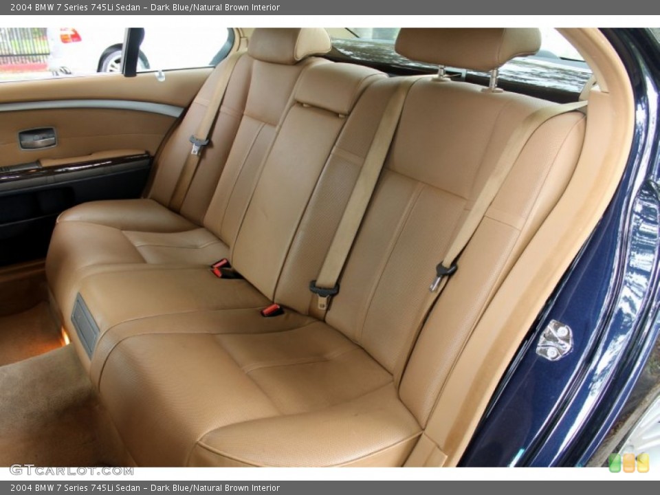 Dark Blue/Natural Brown Interior Rear Seat for the 2004 BMW 7 Series 745Li Sedan #72476695
