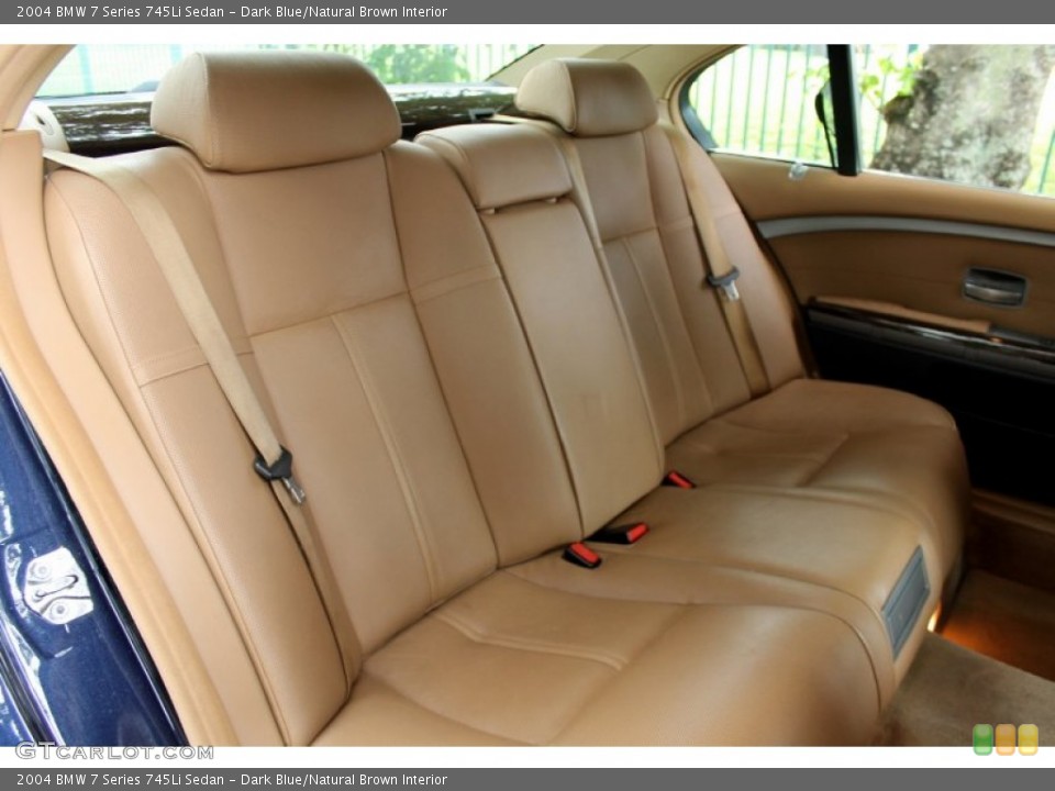 Dark Blue/Natural Brown Interior Rear Seat for the 2004 BMW 7 Series 745Li Sedan #72476720