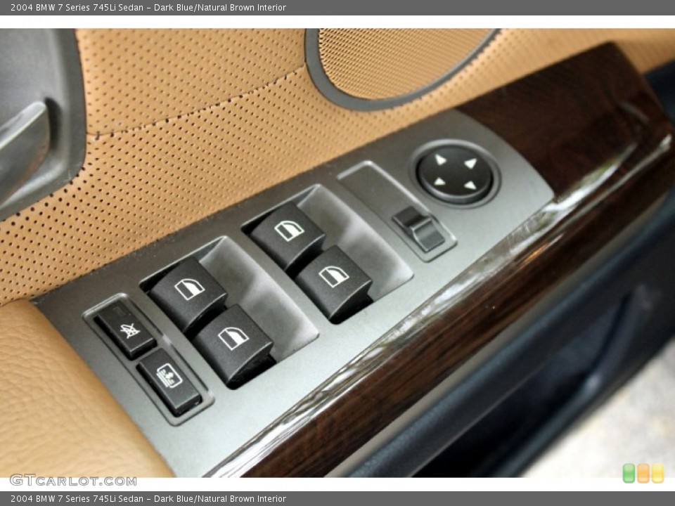 Dark Blue/Natural Brown Interior Controls for the 2004 BMW 7 Series 745Li Sedan #72476884