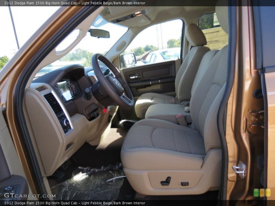 Light Pebble Beige/Bark Brown Interior Front Seat for the 2012 Dodge Ram 1500 Big Horn Quad Cab #72482829