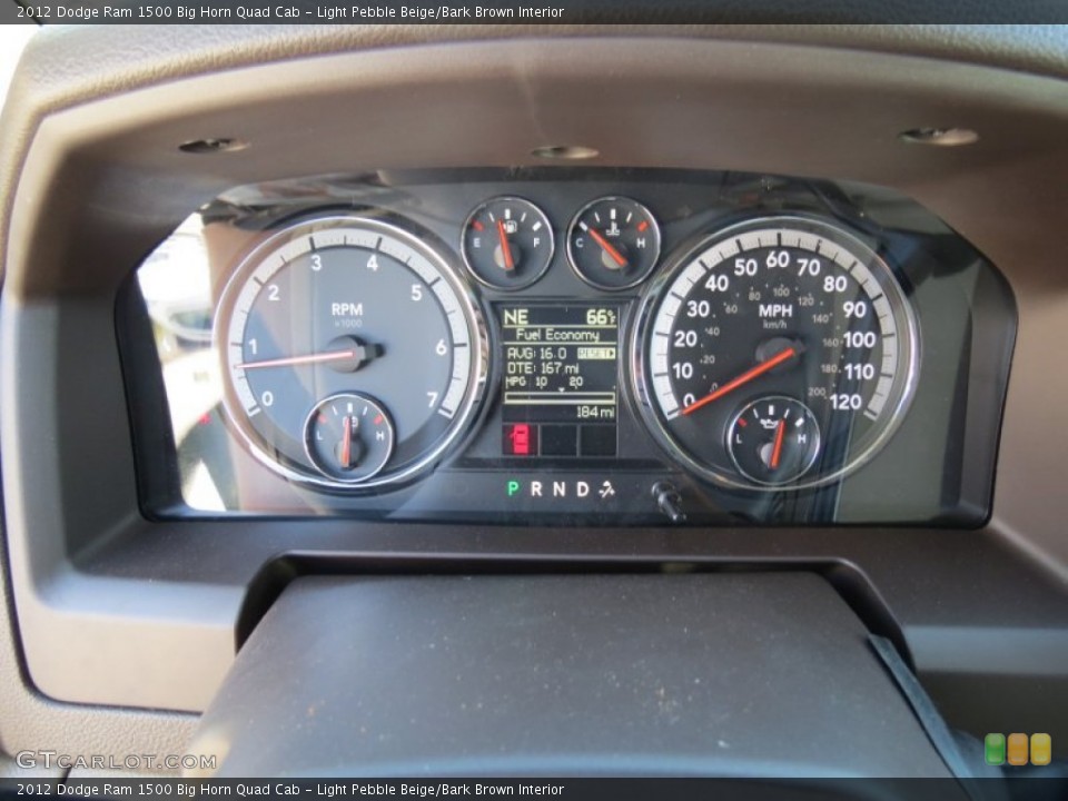Light Pebble Beige/Bark Brown Interior Gauges for the 2012 Dodge Ram 1500 Big Horn Quad Cab #72482956