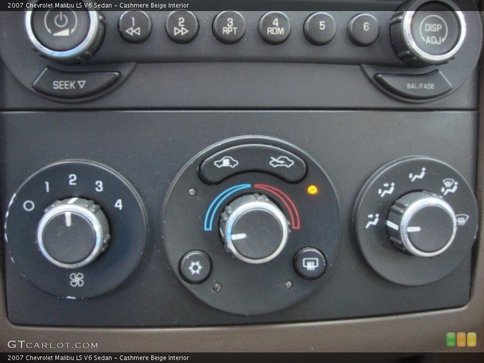 Cashmere Beige Interior Controls for the 2007 Chevrolet Malibu LS V6 Sedan #72484159