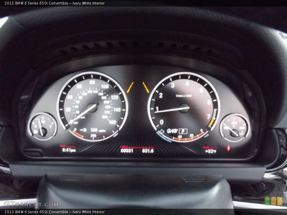 Ivory White Interior Gauges for the 2013 BMW 6 Series 650i Convertible #72492875