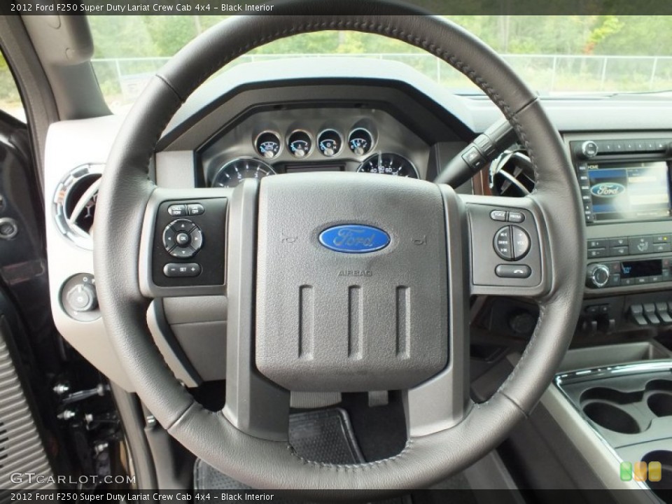 Black Interior Steering Wheel for the 2012 Ford F250 Super Duty Lariat Crew Cab 4x4 #72494188